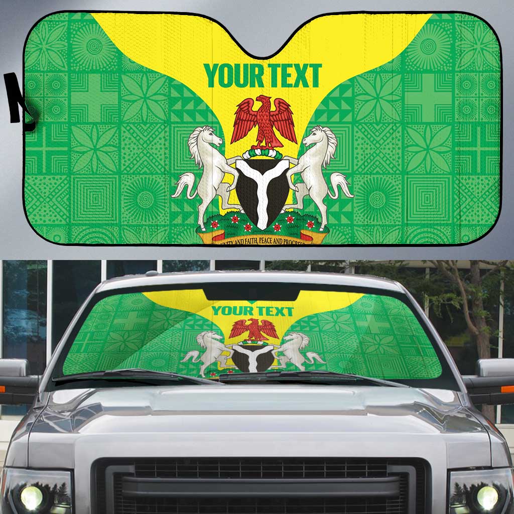Custom Nigeria Cricket Auto Sun Shade Go Yellow Greens - Wonder Print Shop