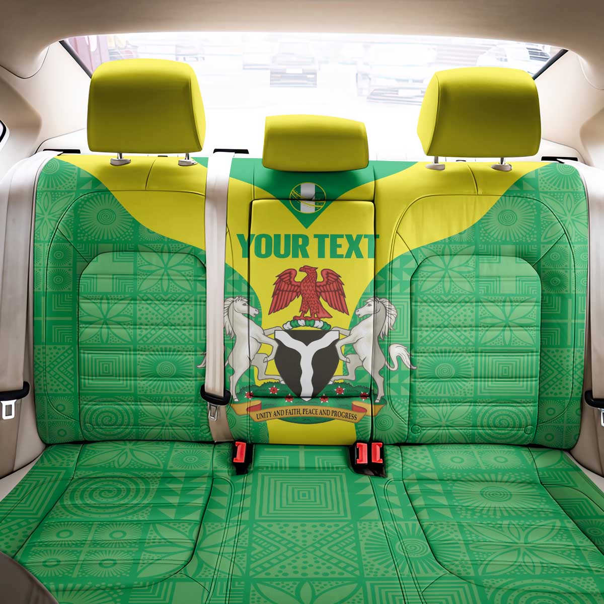 Custom Nigeria Cricket Back Car Seat Cover Go Yellow Greens - Wonder Print Shop