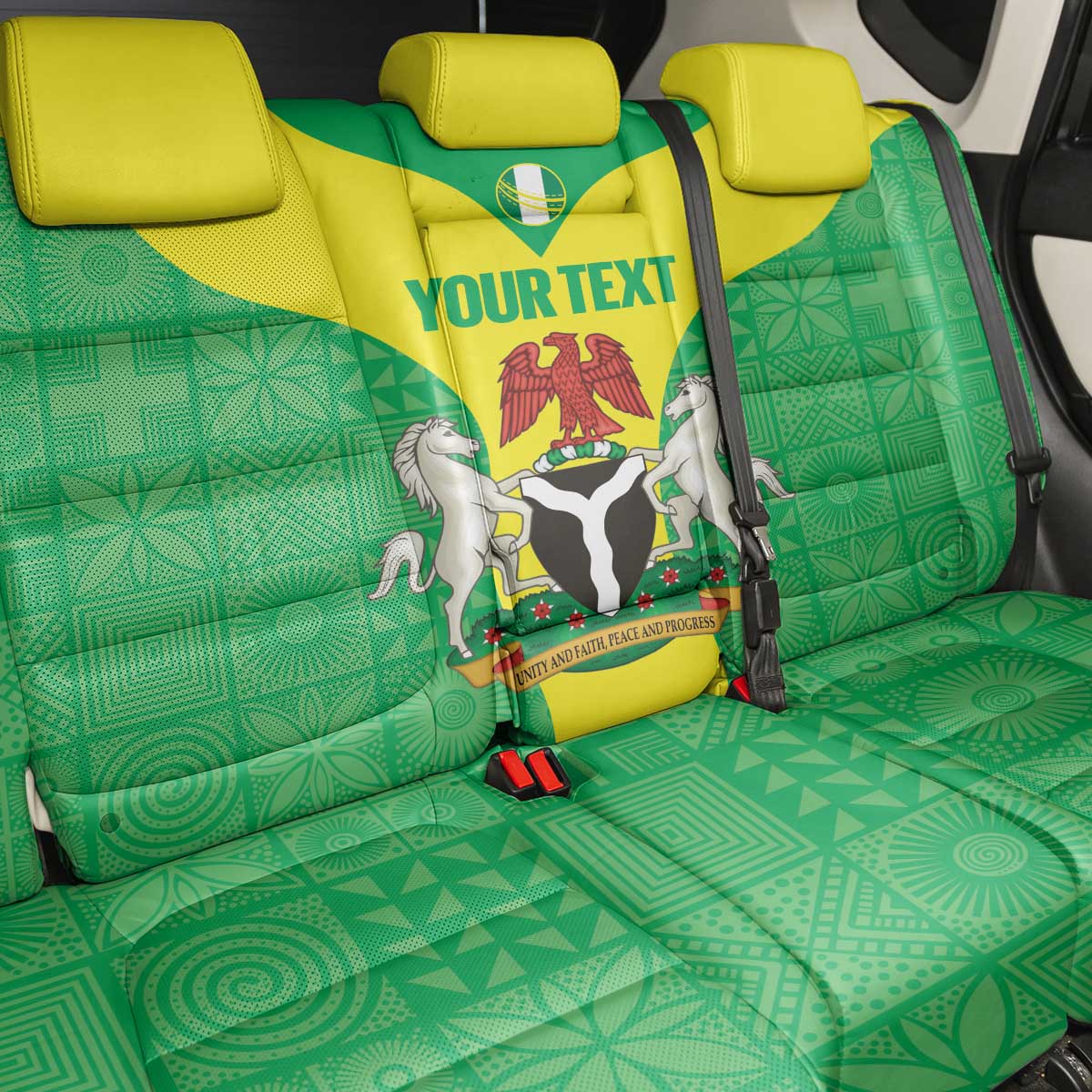 Custom Nigeria Cricket Back Car Seat Cover Go Yellow Greens - Wonder Print Shop