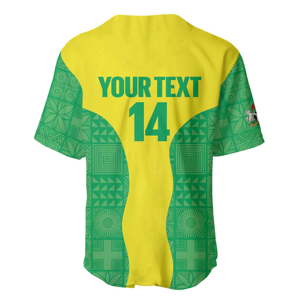 Custom Nigeria Cricket Baseball Jersey Go Yellow Greens - Wonder Print Shop