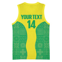 Custom Nigeria Cricket Basketball Jersey Go Yellow Greens - Wonder Print Shop