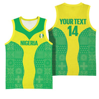 Custom Nigeria Cricket Basketball Jersey Go Yellow Greens - Wonder Print Shop