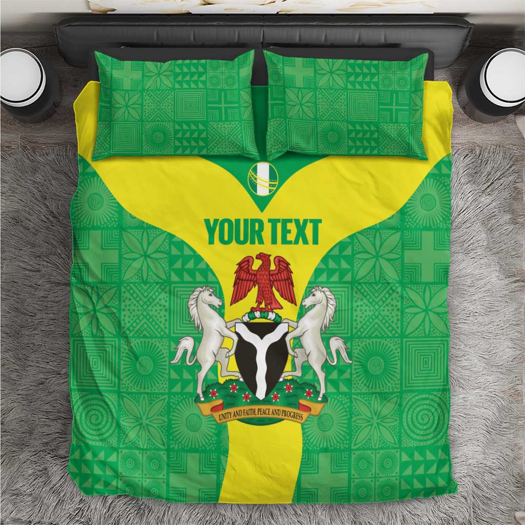 Custom Nigeria Cricket Bedding Set Go Yellow Greens - Wonder Print Shop