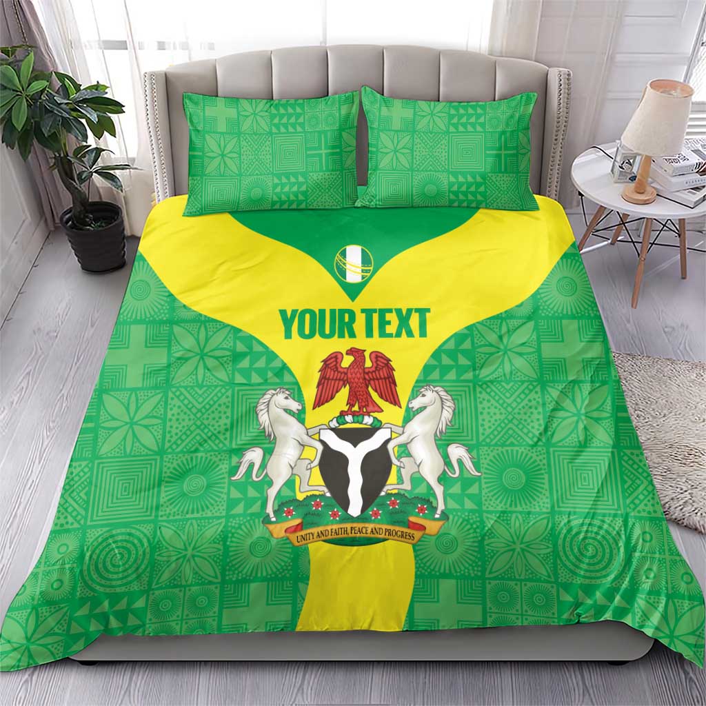 Custom Nigeria Cricket Bedding Set Go Yellow Greens - Wonder Print Shop