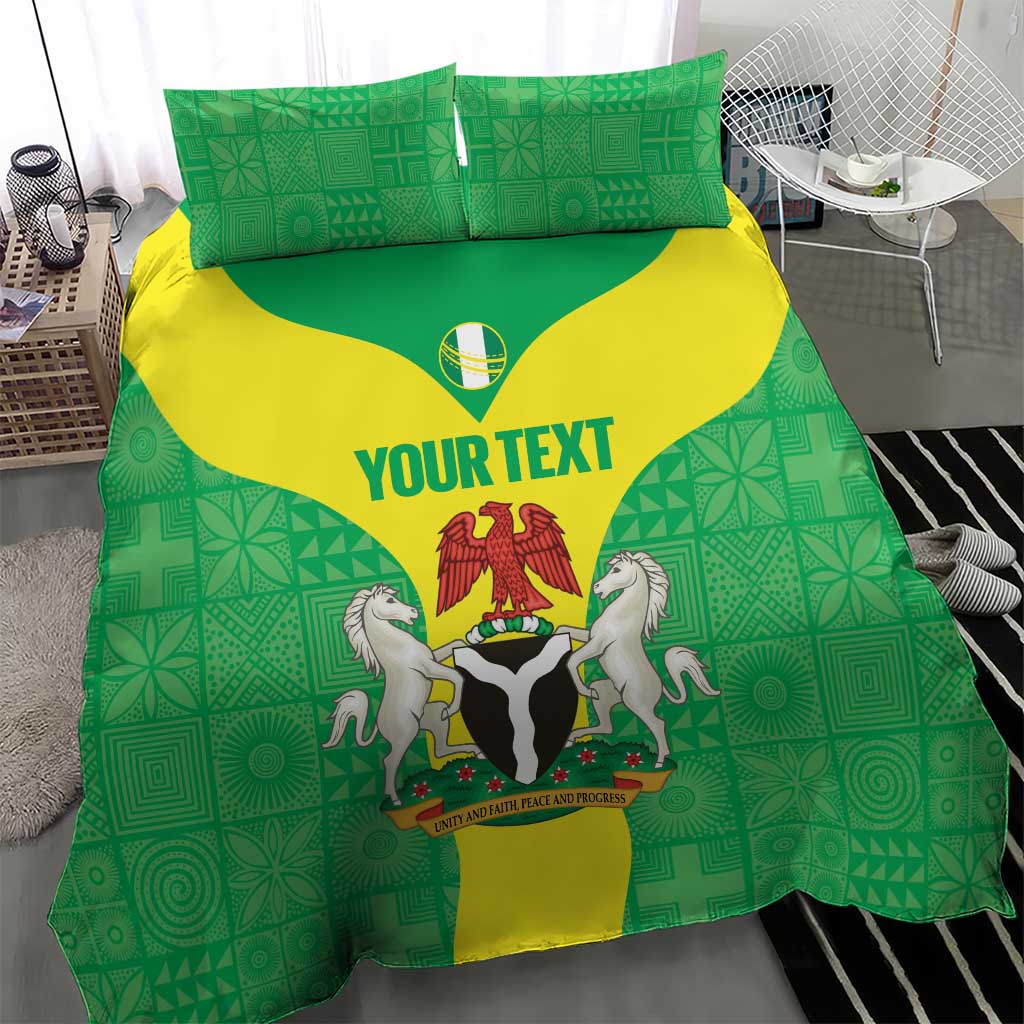 Custom Nigeria Cricket Bedding Set Go Yellow Greens - Wonder Print Shop