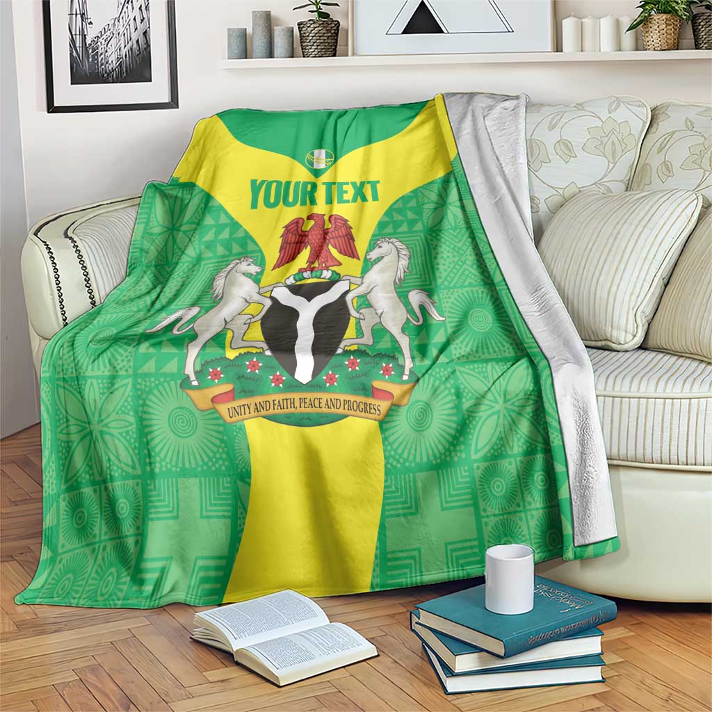 Custom Nigeria Cricket Blanket Go Yellow Greens - Wonder Print Shop