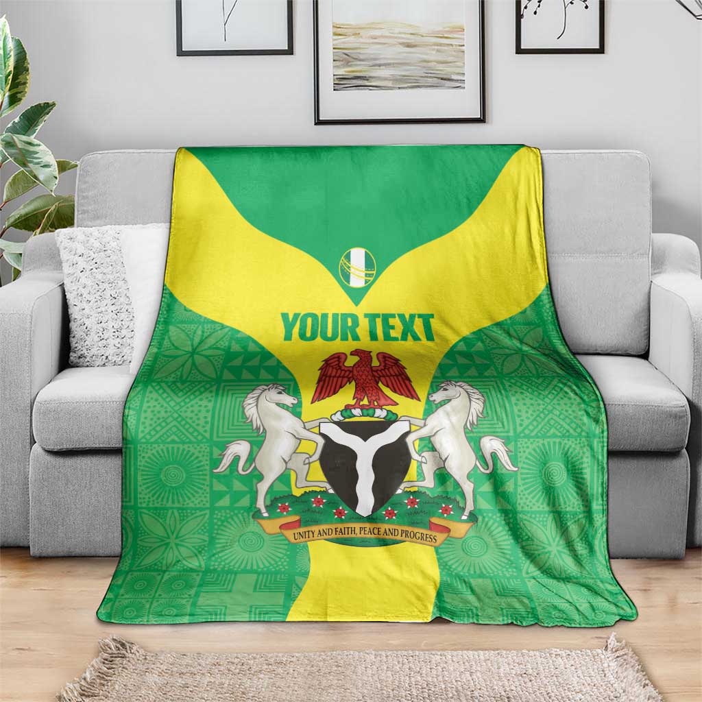 Custom Nigeria Cricket Blanket Go Yellow Greens - Wonder Print Shop