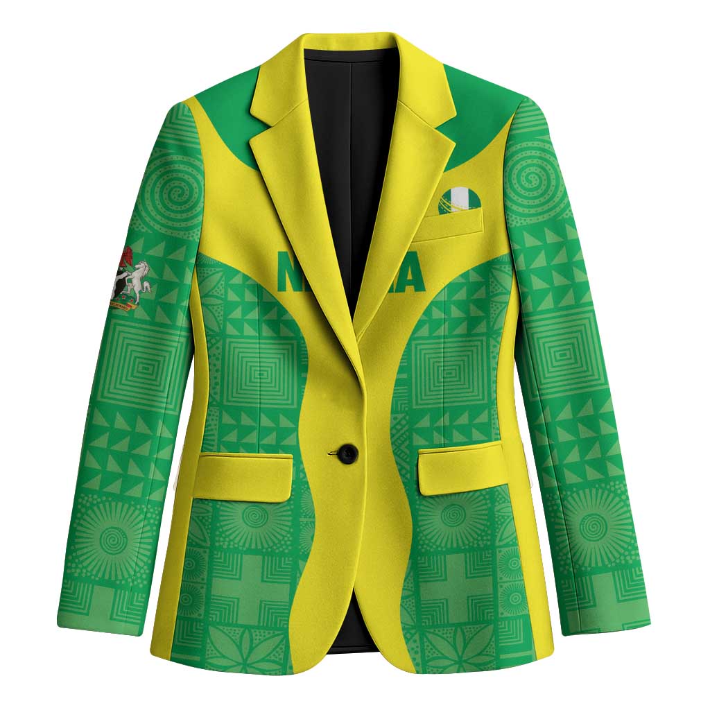 Custom Nigeria Cricket Blazer Go Yellow Greens - Wonder Print Shop