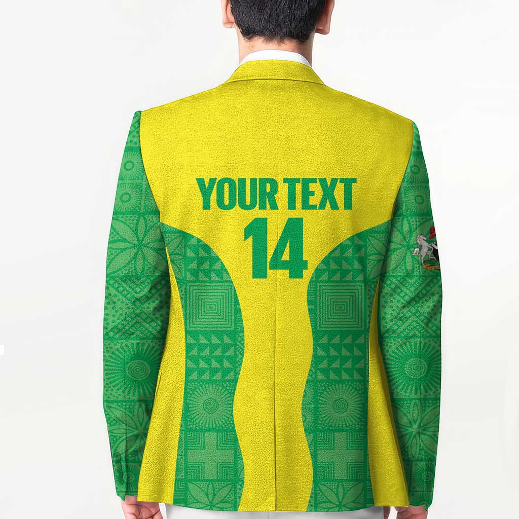 Custom Nigeria Cricket Blazer Go Yellow Greens - Wonder Print Shop