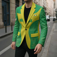 Custom Nigeria Cricket Blazer Go Yellow Greens - Wonder Print Shop