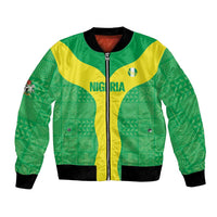 Custom Nigeria Cricket Bomber Jacket Go Yellow Greens - Wonder Print Shop