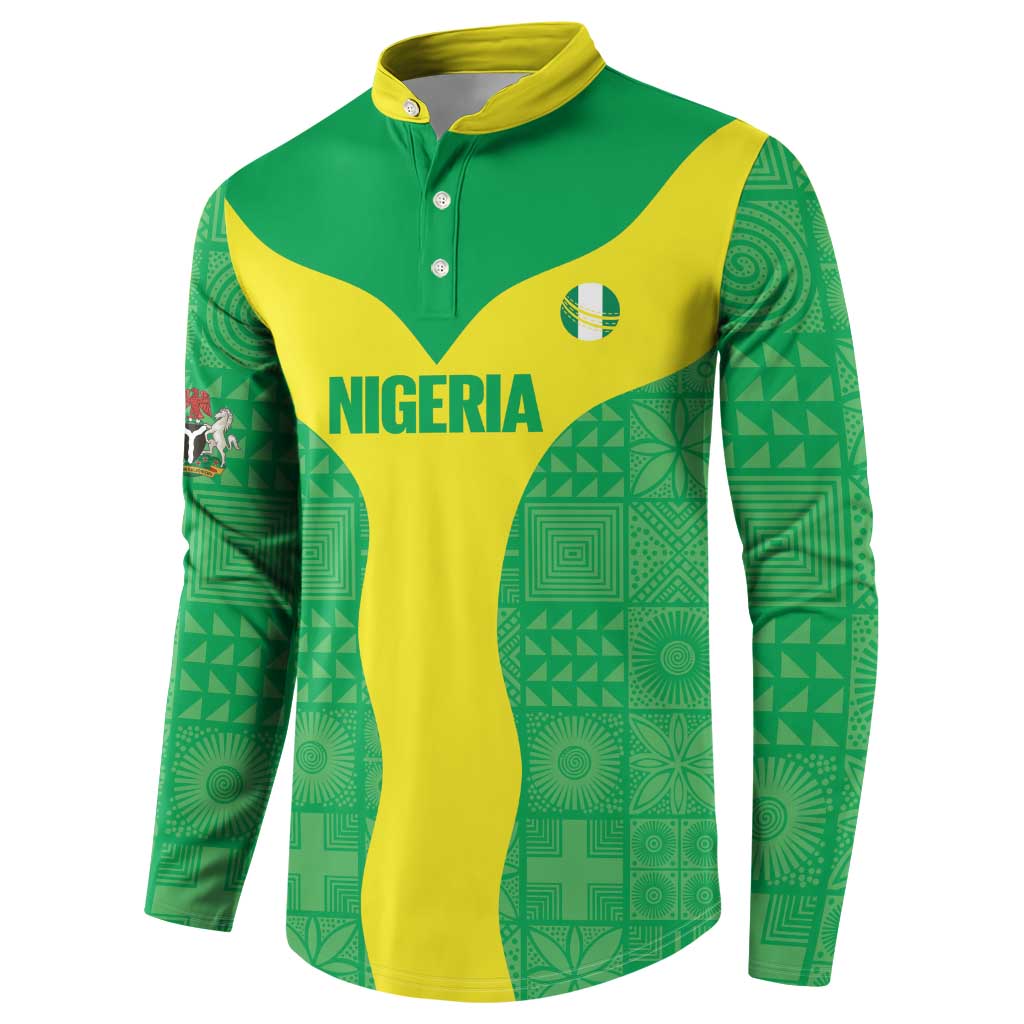 Custom Nigeria Cricket Button Sweatshirt Go Yellow Greens - Wonder Print Shop