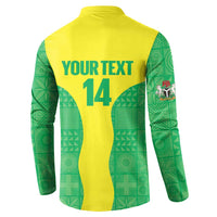 Custom Nigeria Cricket Button Sweatshirt Go Yellow Greens - Wonder Print Shop