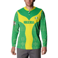 Custom Nigeria Cricket Button Sweatshirt Go Yellow Greens - Wonder Print Shop