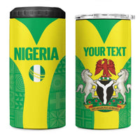 Custom Nigeria Cricket 4 in 1 Can Cooler Tumbler Go Yellow Greens - Wonder Print Shop