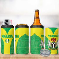 Custom Nigeria Cricket 4 in 1 Can Cooler Tumbler Go Yellow Greens - Wonder Print Shop