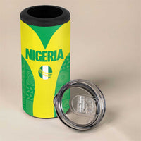 Custom Nigeria Cricket 4 in 1 Can Cooler Tumbler Go Yellow Greens - Wonder Print Shop