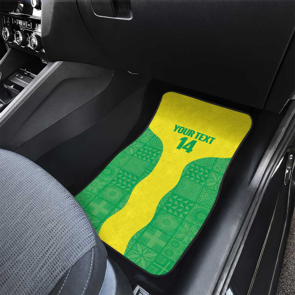 Custom Nigeria Cricket Car Mats Go Yellow Greens - Wonder Print Shop