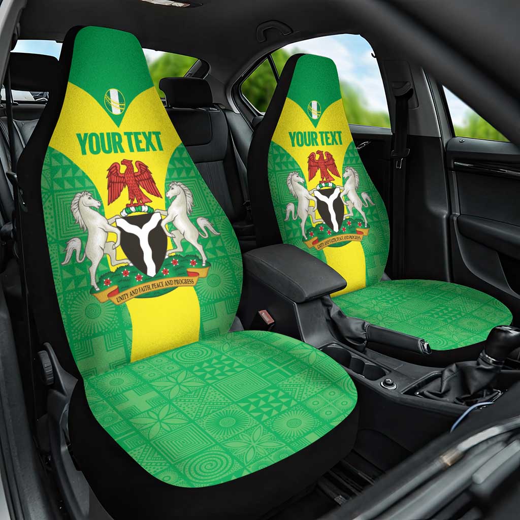 Custom Nigeria Cricket Car Seat Cover Go Yellow Greens - Wonder Print Shop