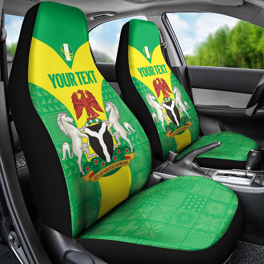 Custom Nigeria Cricket Car Seat Cover Go Yellow Greens - Wonder Print Shop