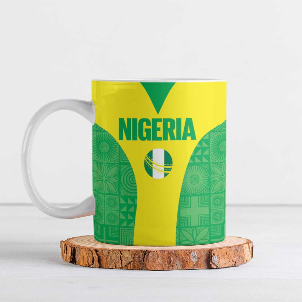 Custom Nigeria Cricket Ceramic Mug Go Yellow Greens - Wonder Print Shop