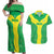 Custom Nigeria Cricket Couples Matching Off Shoulder Maxi Dress and Hawaiian Shirt Go Yellow Greens - Wonder Print Shop