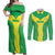 Custom Nigeria Cricket Couples Matching Off Shoulder Maxi Dress and Long Sleeve Button Shirt Go Yellow Greens - Wonder Print Shop