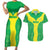 Custom Nigeria Cricket Couples Matching Short Sleeve Bodycon Dress and Hawaiian Shirt Go Yellow Greens - Wonder Print Shop