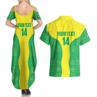 Custom Nigeria Cricket Couples Matching Summer Maxi Dress and Hawaiian Shirt Go Yellow Greens - Wonder Print Shop