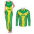 Custom Nigeria Cricket Couples Matching Tank Maxi Dress and Long Sleeve Button Shirt Go Yellow Greens - Wonder Print Shop