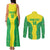 Custom Nigeria Cricket Couples Matching Tank Maxi Dress and Long Sleeve Button Shirt Go Yellow Greens - Wonder Print Shop