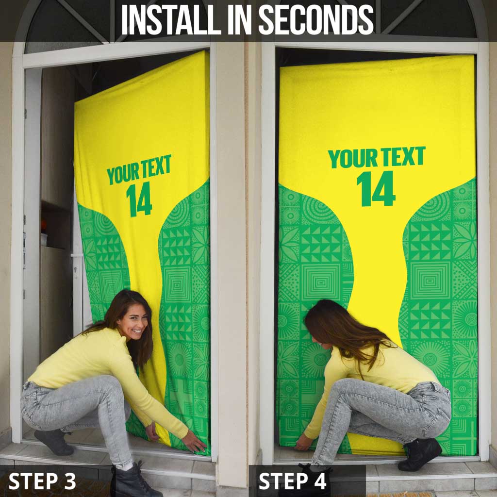 Custom Nigeria Cricket Door Cover Go Yellow Greens - Wonder Print Shop