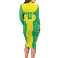 Custom Nigeria Cricket Family Matching Long Sleeve Bodycon Dress and Hawaiian Shirt Go Yellow Greens - Wonder Print Shop