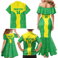 Custom Nigeria Cricket Family Matching Mermaid Dress and Hawaiian Shirt Go Yellow Greens - Wonder Print Shop