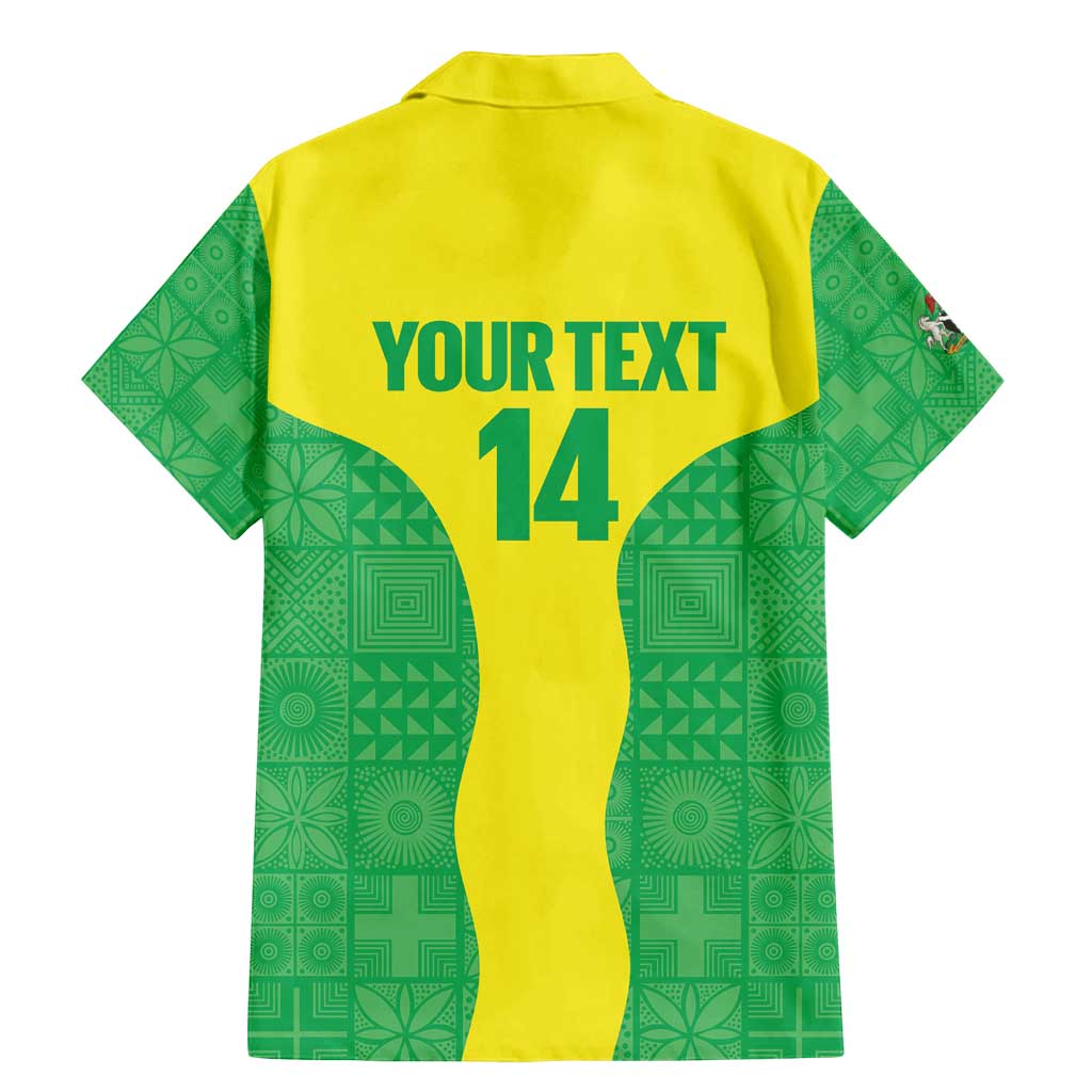 Custom Nigeria Cricket Family Matching Mermaid Dress and Hawaiian Shirt Go Yellow Greens - Wonder Print Shop