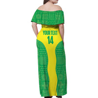 Custom Nigeria Cricket Family Matching Off Shoulder Maxi Dress and Hawaiian Shirt Go Yellow Greens - Wonder Print Shop