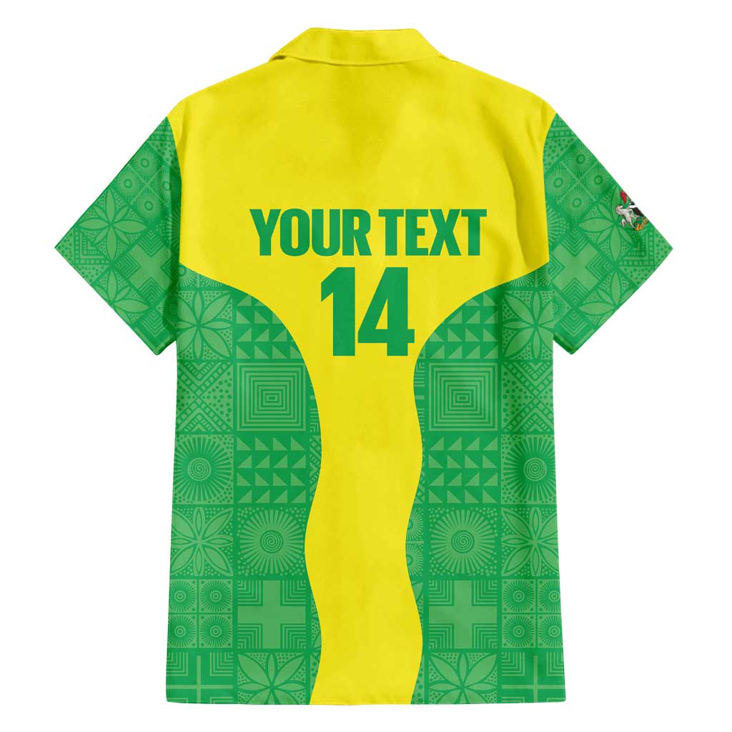 Custom Nigeria Cricket Family Matching Puletasi and Hawaiian Shirt Go Yellow Greens - Wonder Print Shop