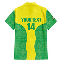 Custom Nigeria Cricket Family Matching Puletasi and Hawaiian Shirt Go Yellow Greens - Wonder Print Shop