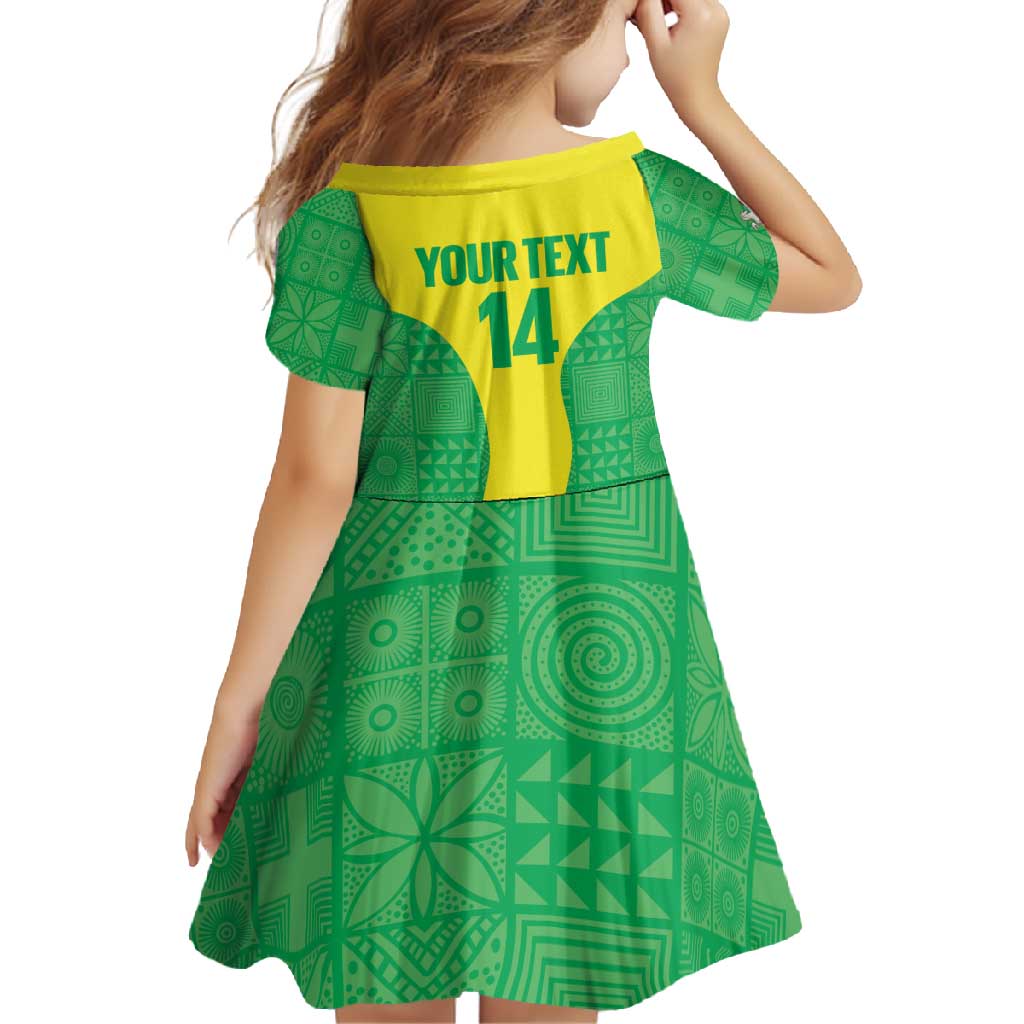 Custom Nigeria Cricket Family Matching Summer Maxi Dress and Hawaiian Shirt Go Yellow Greens - Wonder Print Shop