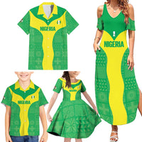 Custom Nigeria Cricket Family Matching Summer Maxi Dress and Hawaiian Shirt Go Yellow Greens - Wonder Print Shop