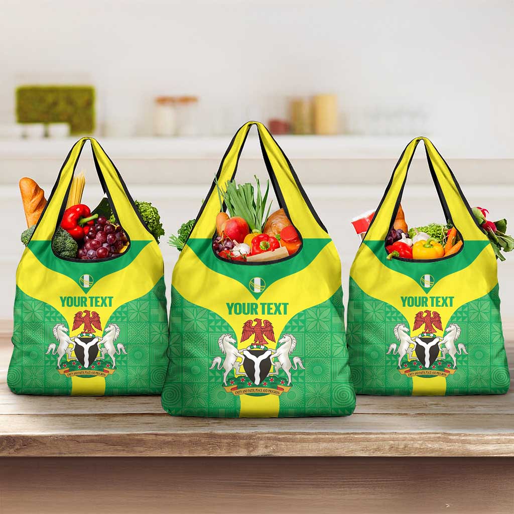 Custom Nigeria Cricket Grocery Bag Go Yellow Greens - Wonder Print Shop