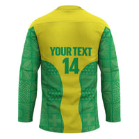 Custom Nigeria Cricket Hockey Jersey Go Yellow Greens - Wonder Print Shop
