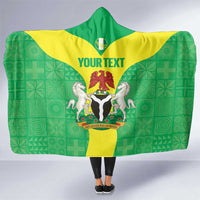 Custom Nigeria Cricket Hooded Blanket Go Yellow Greens - Wonder Print Shop