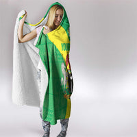 Custom Nigeria Cricket Hooded Blanket Go Yellow Greens - Wonder Print Shop