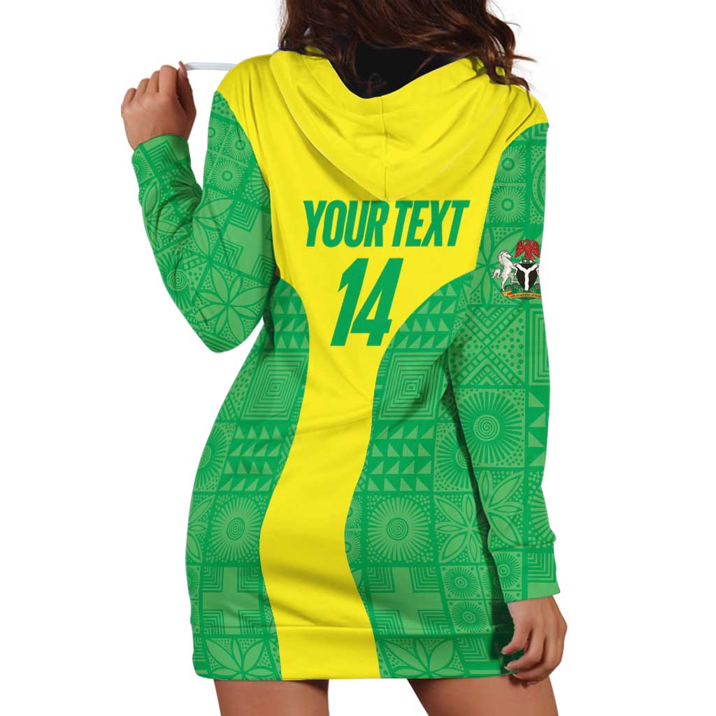 Custom Nigeria Cricket Hoodie Dress Go Yellow Greens - Wonder Print Shop
