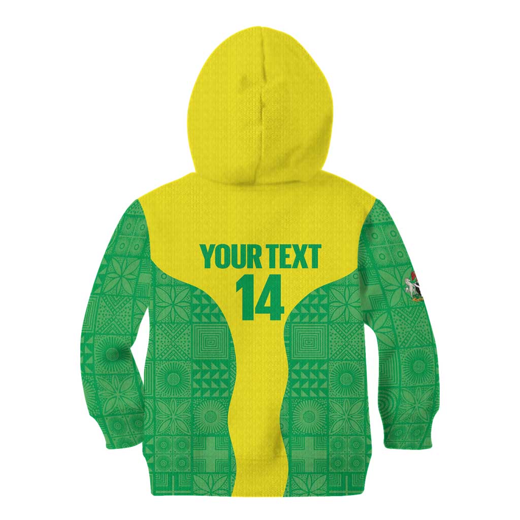 Custom Nigeria Cricket Kid Hoodie Go Yellow Greens - Wonder Print Shop