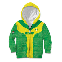 Custom Nigeria Cricket Kid Hoodie Go Yellow Greens - Wonder Print Shop