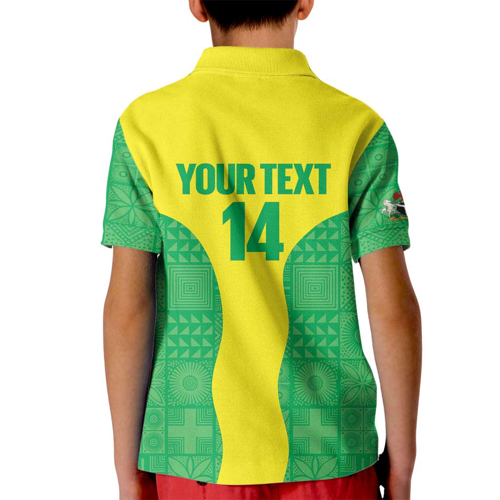 Custom Nigeria Cricket Kid Polo Shirt Go Yellow Greens - Wonder Print Shop