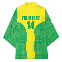 Custom Nigeria Cricket Kimono Go Yellow Greens - Wonder Print Shop