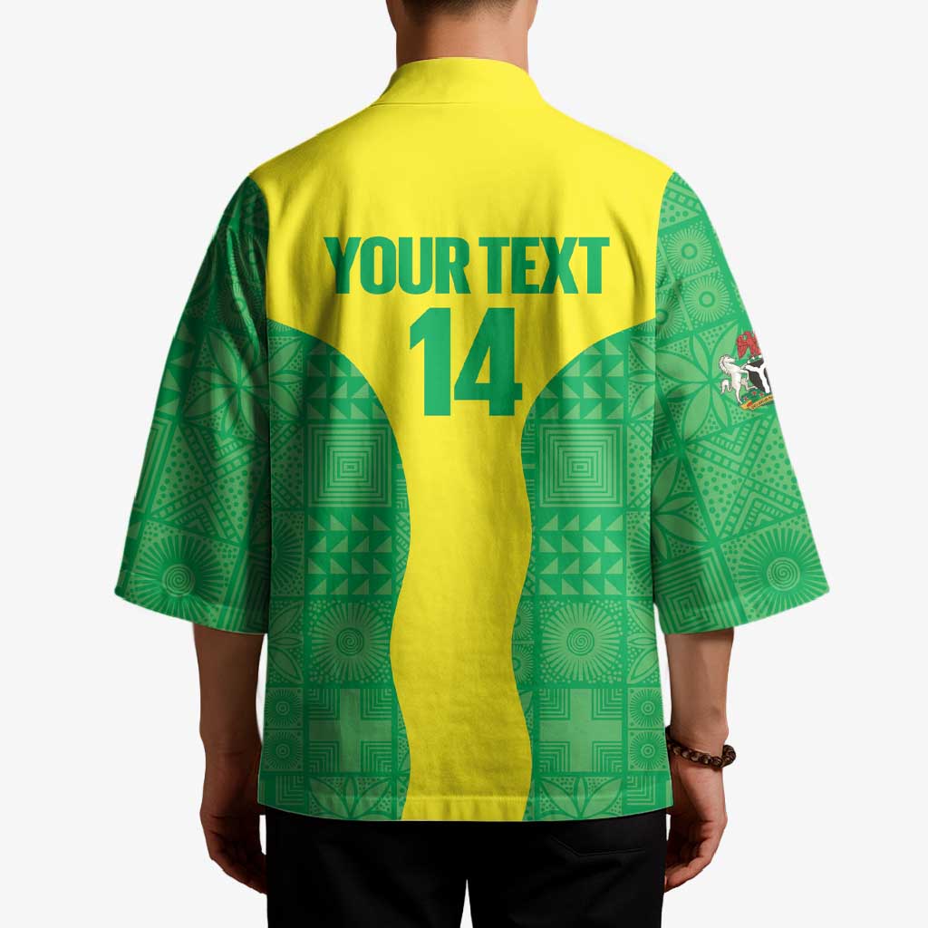 Custom Nigeria Cricket Kimono Go Yellow Greens - Wonder Print Shop